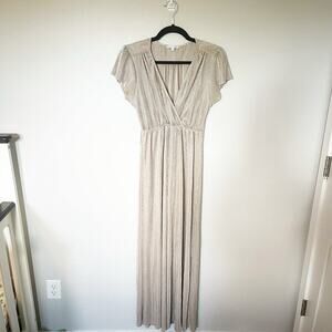 Baltic Born‎ Athena Pleated Maxi Dress light gold size small